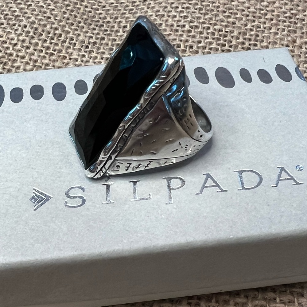 Gorgeous Silpada Bold Statement Ring Black Tie On… - image 4